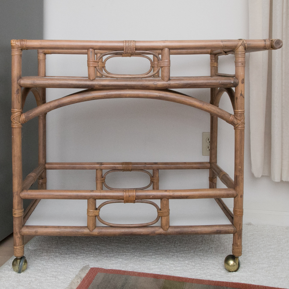 Rattan Bar Cart EBTH